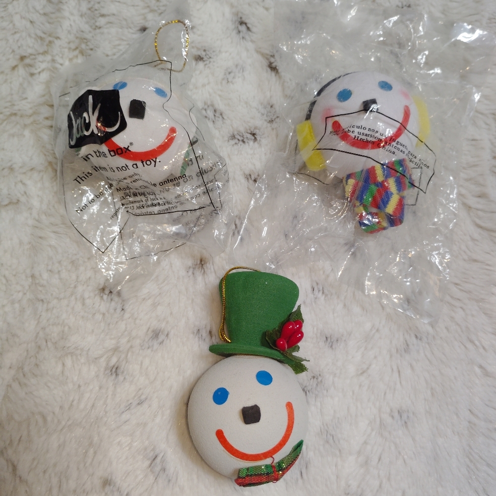Lot Of 3 Vintage Original Jack in the Box Antenna Topper Ball